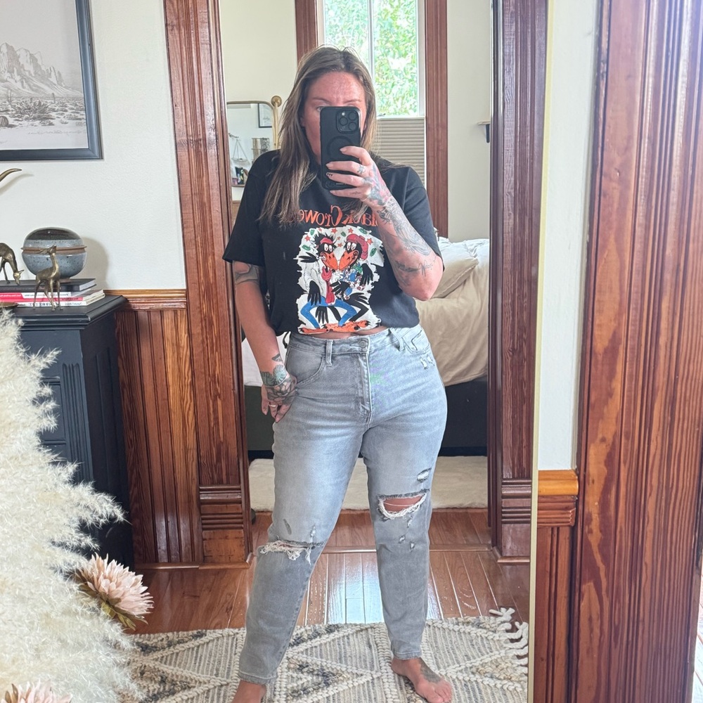 Flying Monkey Light Gray Straight Leg Jeans